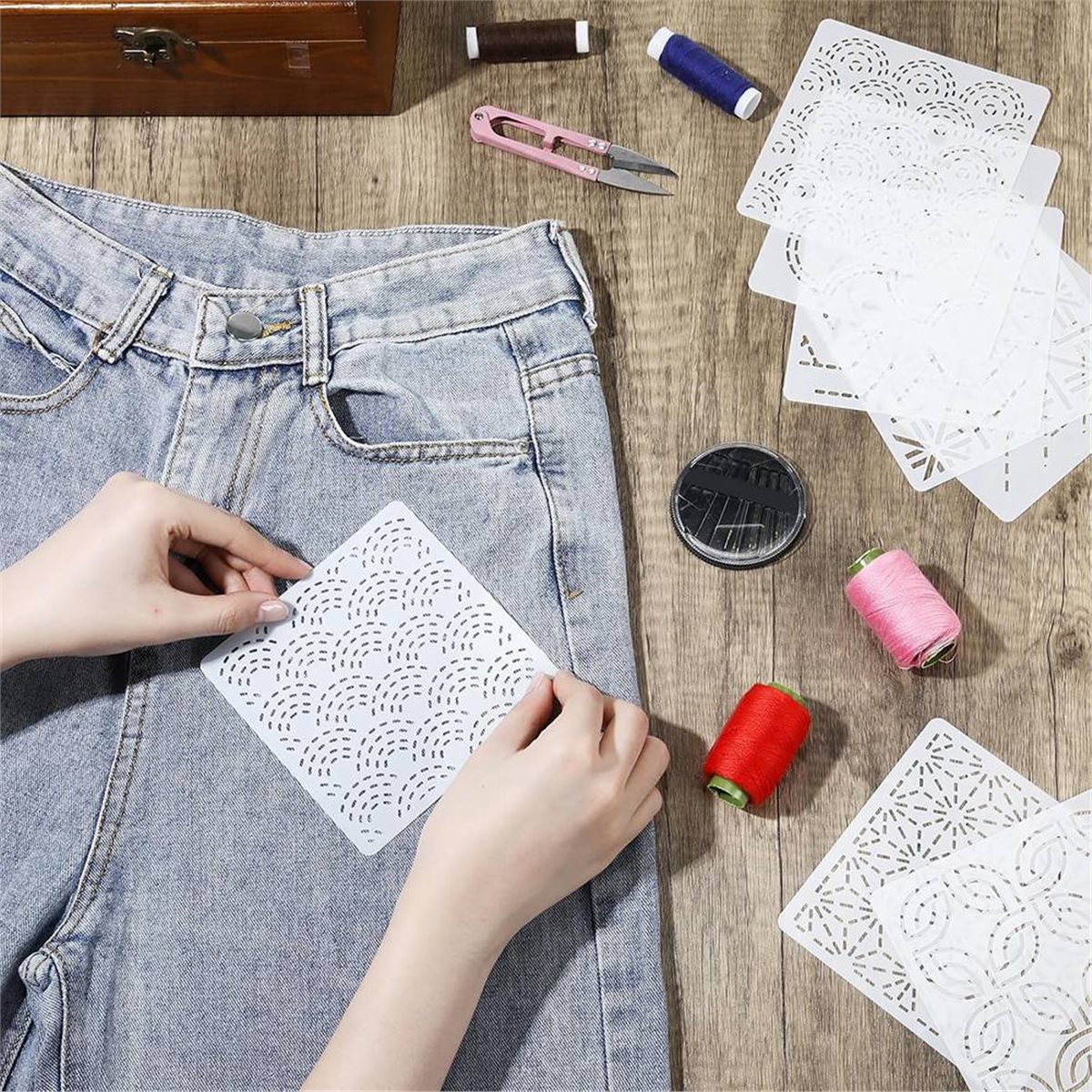 Embroidery X Pattern - Набор из 30 пластиковых трафаретов-шаблонов с