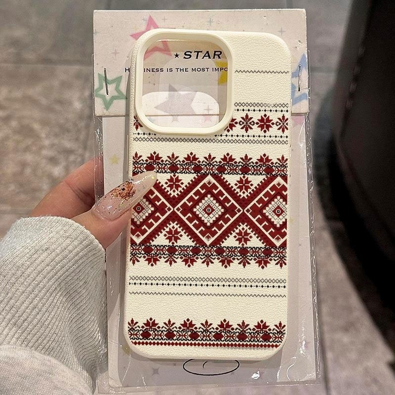 Embroidery X Pattern - Чехол для телефона с белым узором