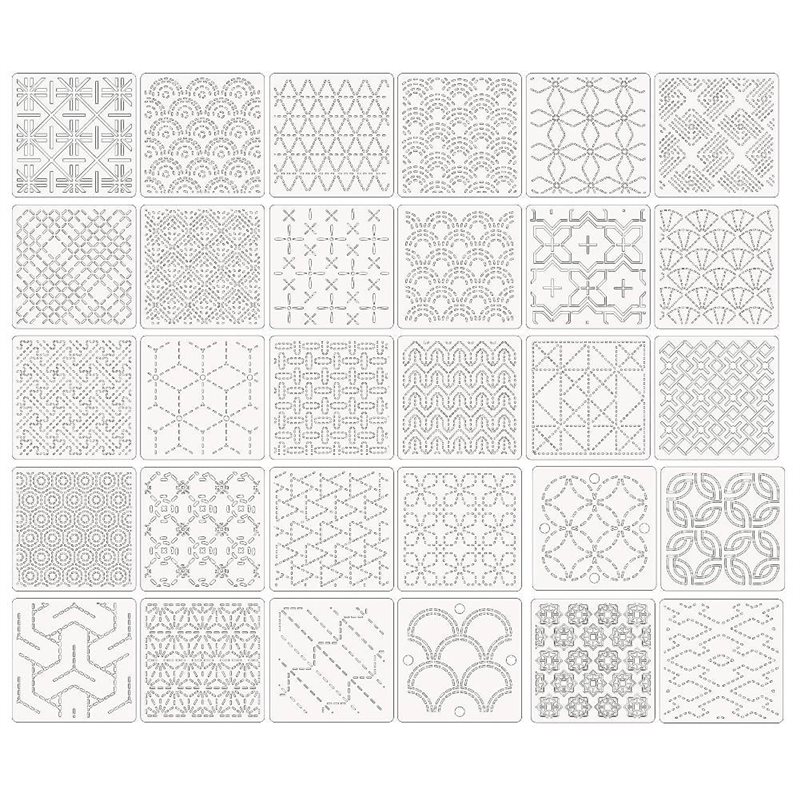 Embroidery X Pattern - ABBP-30 шт. пластиковых трафаретов с геометрическим