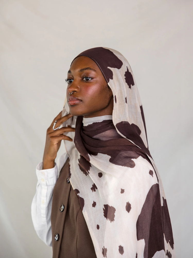 Embroidery Hijab - Новый двусторонний модальный хиджаб-шарф с акварельным