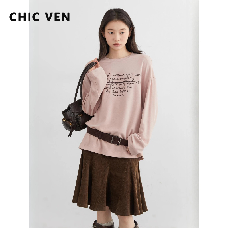 Embroidery Font - CHIC VEN новая женская футболка с