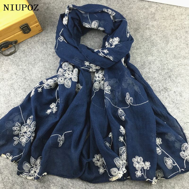 Embroidery Hijab - Много цветов, женский зимний платок с