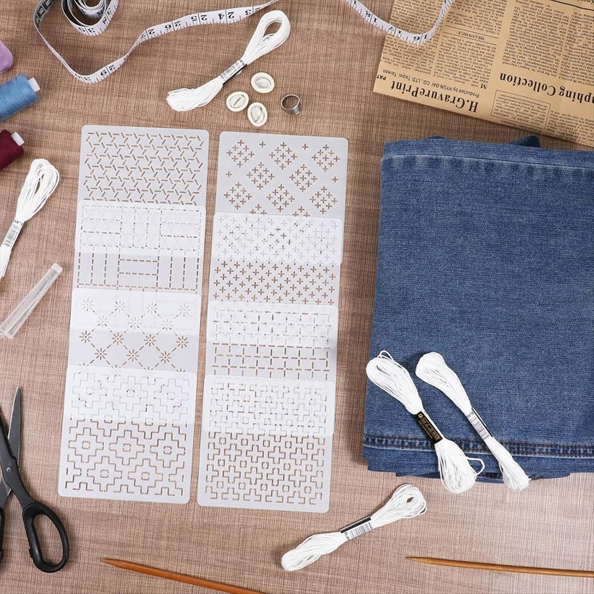 Embroidery X Pattern - AT16 24 шт. пластиковый набор трафаретов