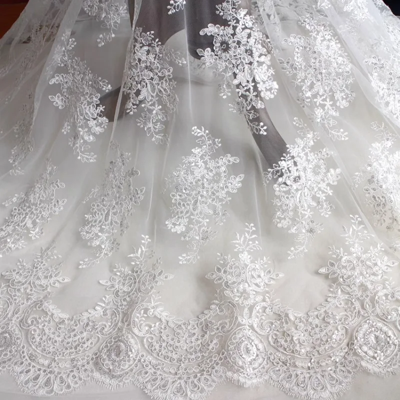 Embroidery Web - Кружевная ткань с вышивкой блестками, ручная
