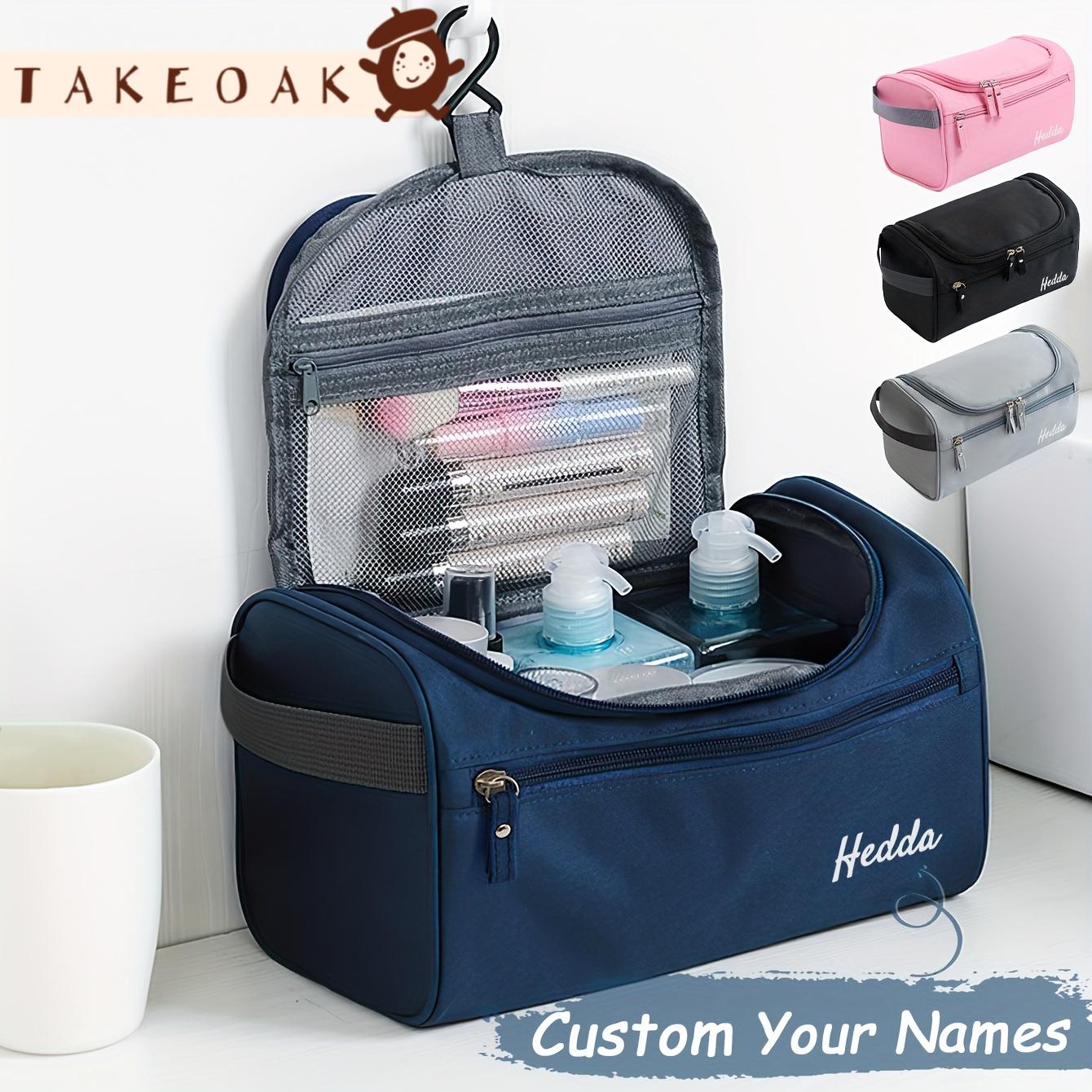 Embroidery Name Designs - Персонализированная дорожная косметичка с именем, водонепроницаемая,