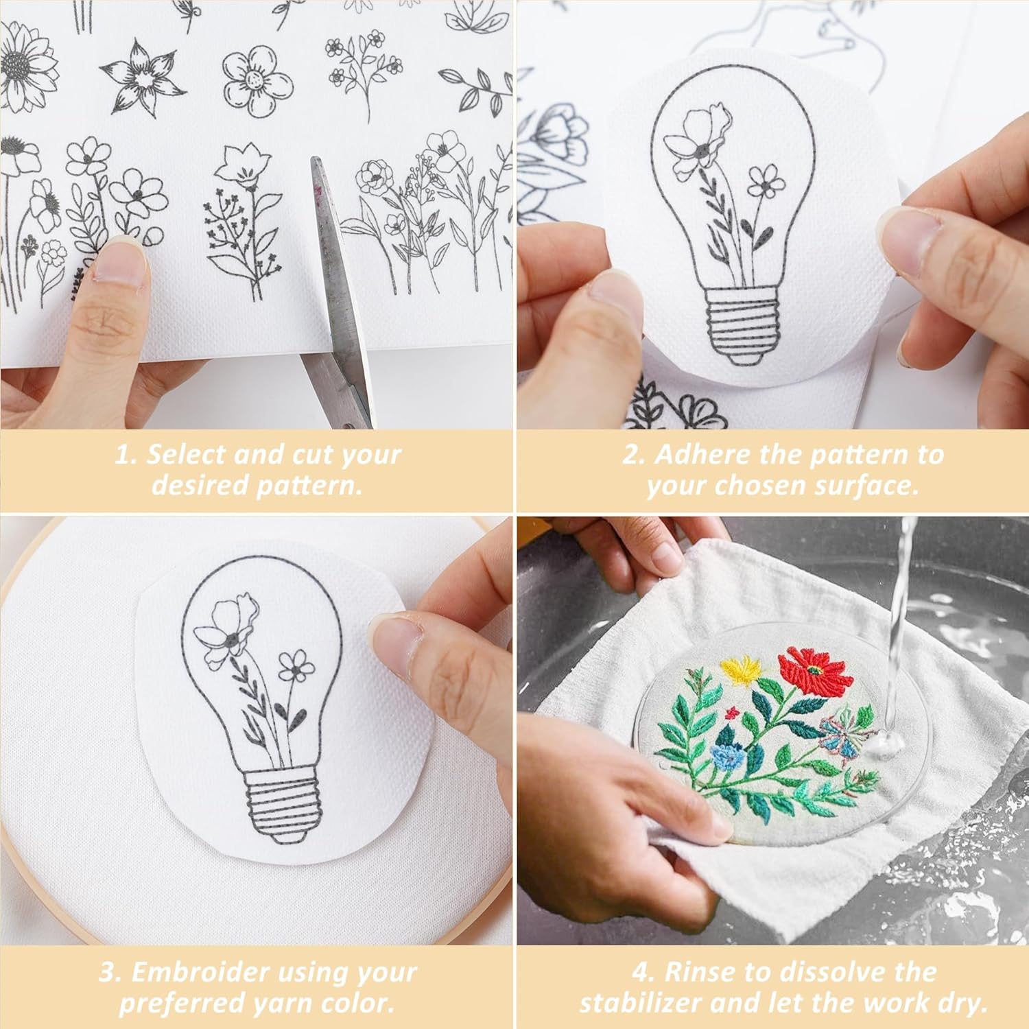 4-листый водорастворимый стаби – обзор и цена Embroidery Web