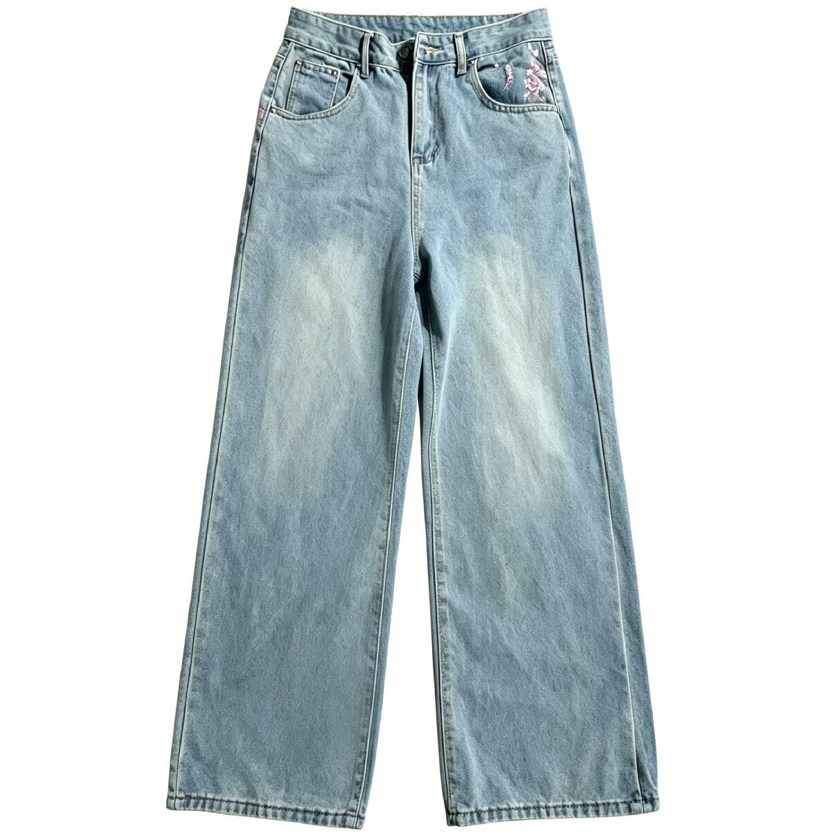 Джинсы с высокой талией и широ – обзор и цена Embroidery Jeans Sakura
