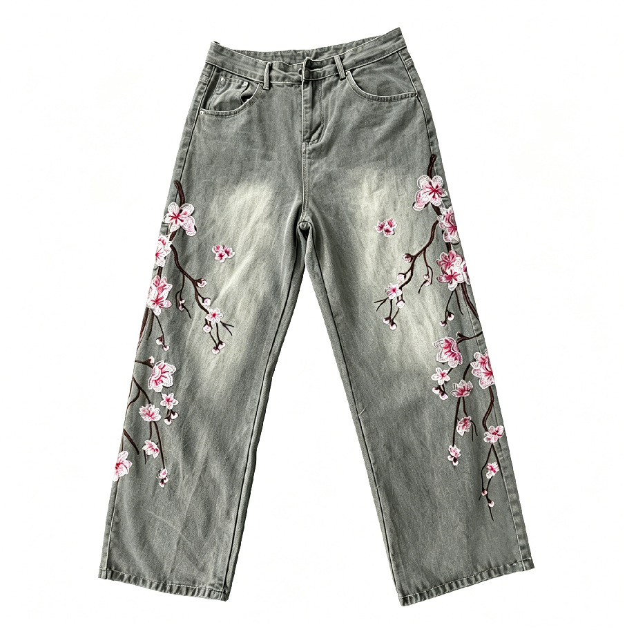 Джинсы с высокой талией и широ – обзор и цена Embroidery Jeans Sakura