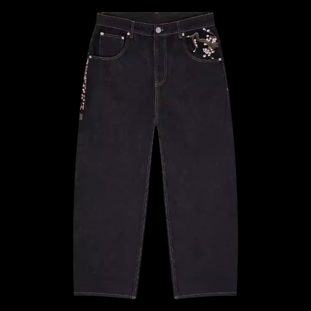 Мужские и женские джинсы Y2K в – обзор и цена Embroidery Jeans Sakura