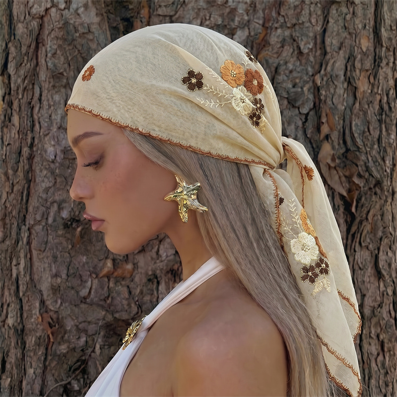 Роскошная прозрачная сетчатая  – обзор и цена Embroidery Hijab