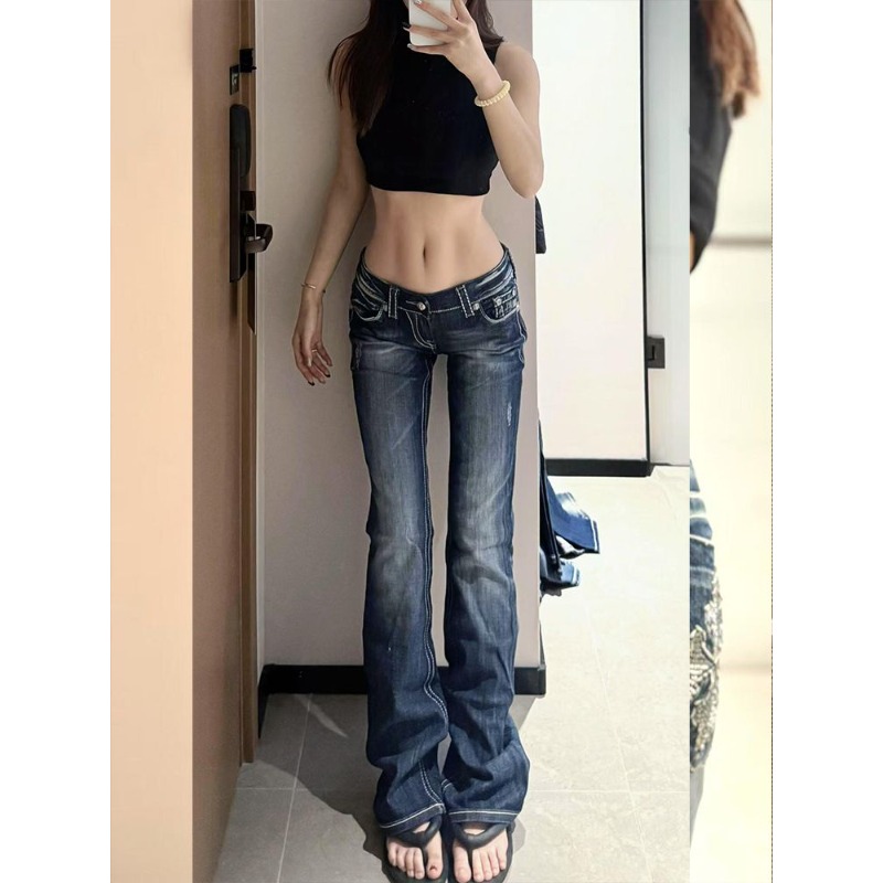 Женские джинсы Y2K в готическо – обзор и цена Embroidery Jeans Sakura