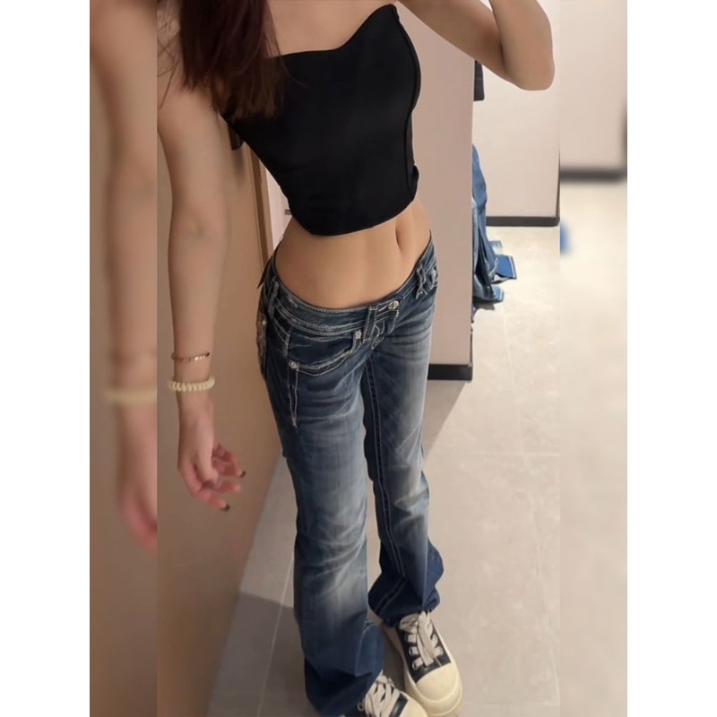 Женские джинсы Y2K в готическо – обзор и цена Embroidery Jeans Sakura