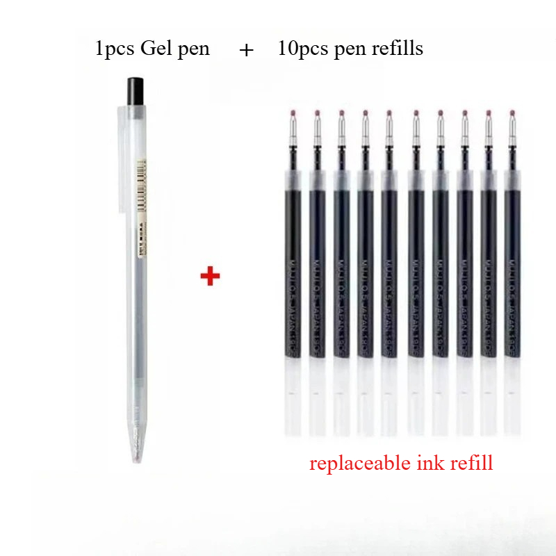 Набор из 10 стержней для ручек – обзор и цена Muji Stationery Gel Pen