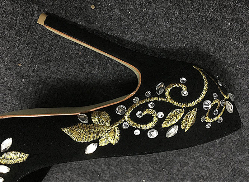 Туфли-лодочки на каблуке с бле – обзор и цена Embroidery Gold