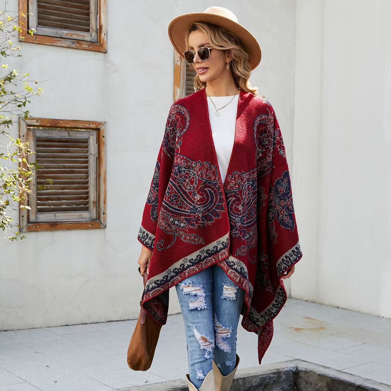 Теплая шаль из искусственного  – обзор и цена Embroidery X Pattern